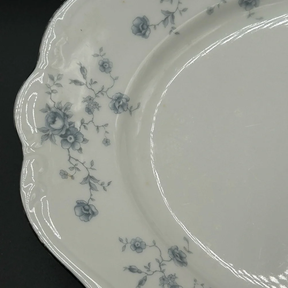 Haviland White Platter with Light Blue Floral Pattern